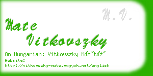 mate vitkovszky business card